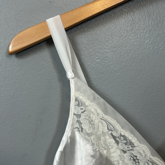 Oscar De La Renta White Lace Chest Maxi Slip size L - Picture 8 of 10